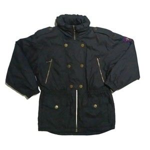 VINTAGE 90s Passport Woman's Black Ski Jacket Size Medium 100% Polyester
